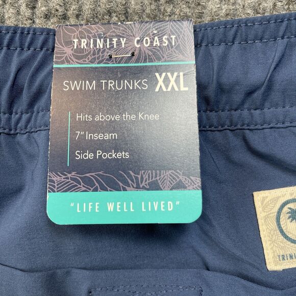 Trinity Coast Swim Trunks Mens Size XXL Blue Swim Shorts Pockets Mesh Briefs NEW - Picture 10 of 13